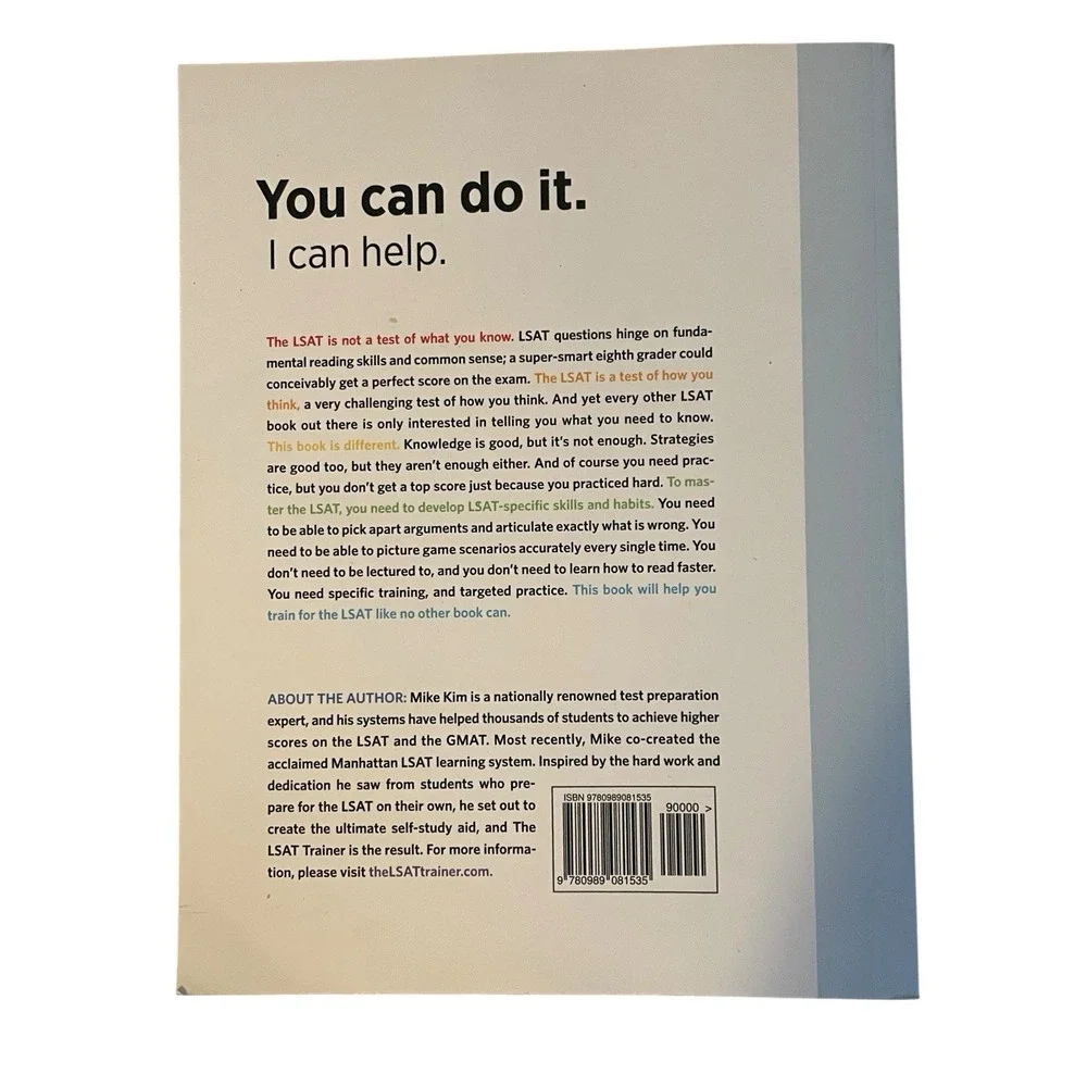 The LSAT Trainer: A Remarkable Self-Study  Paperback,‎ by Kim Mike 2nd EDITION